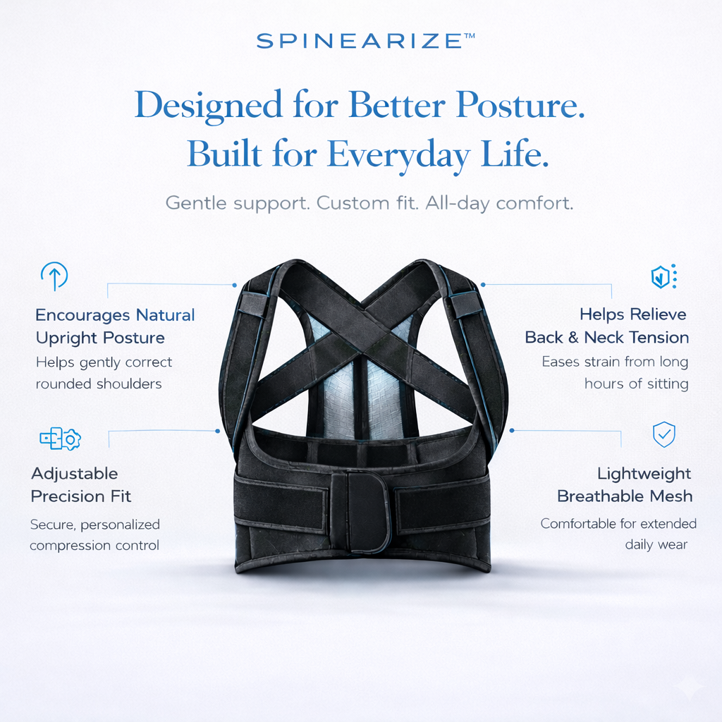 SPINEARIZE™ Adjustable Posture Corrector – Back & Shoulder Support Belt for Men & Women