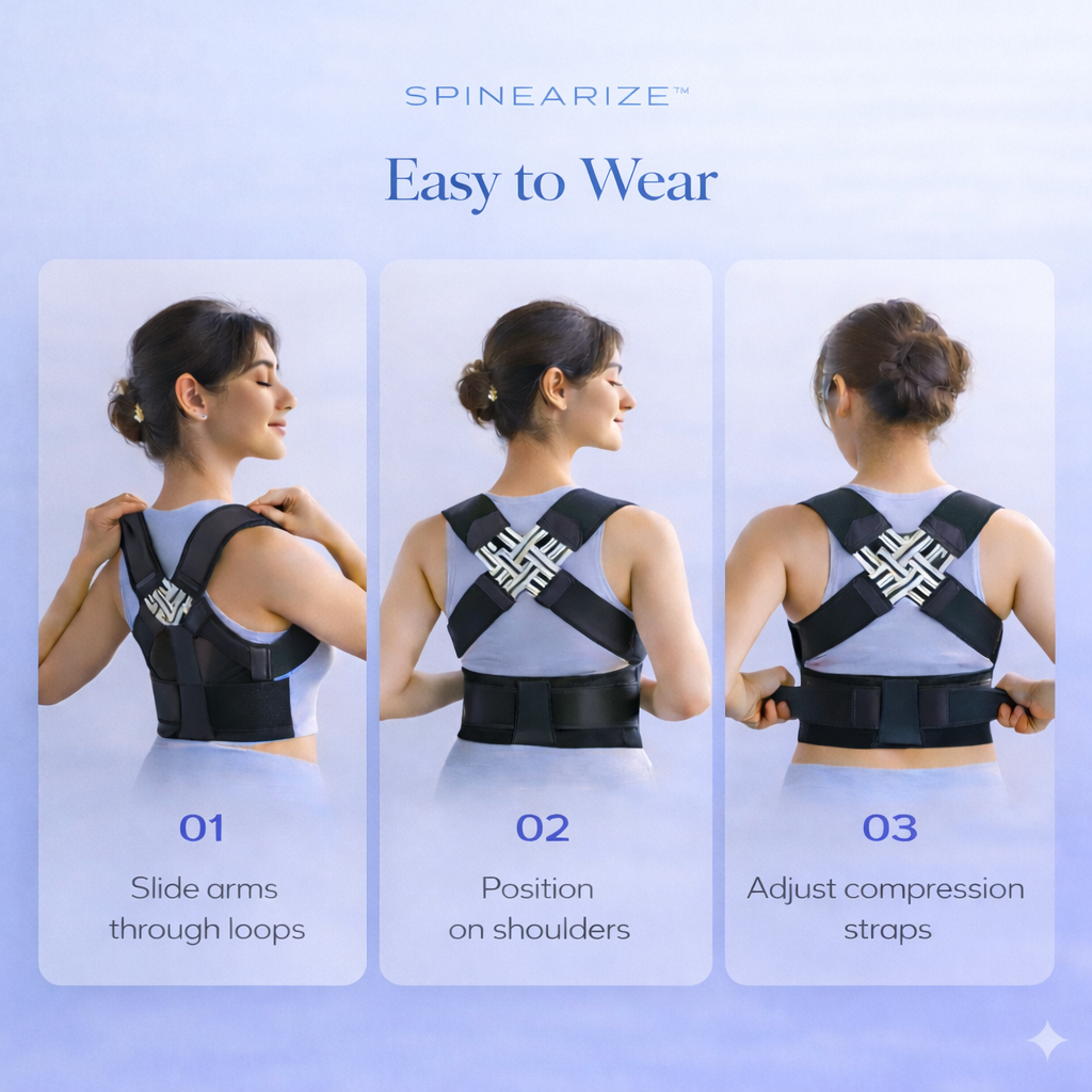 SPINEARIZE™ Adjustable Posture Corrector – Back & Shoulder Support Belt for Men & Women