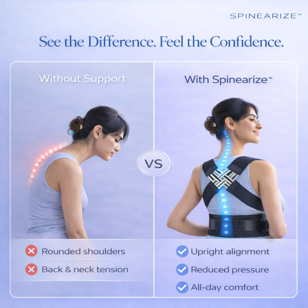 SPINEARIZE™ Adjustable Posture Corrector – Back & Shoulder Support Belt for Men & Women